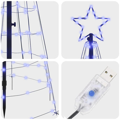 LED Kerstboom met 390 LED met grondpennen Blauw 250 cm IJzer