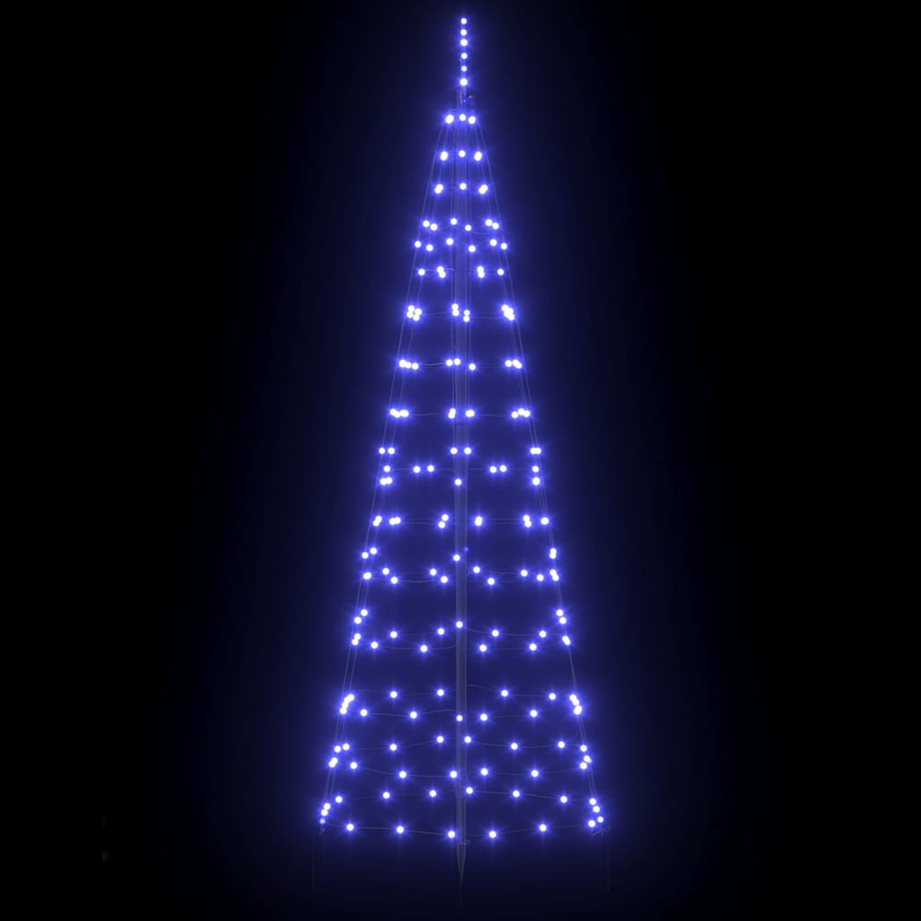 LED Kerstboom met 390 LED met grondpennen Blauw 250 cm IJzer