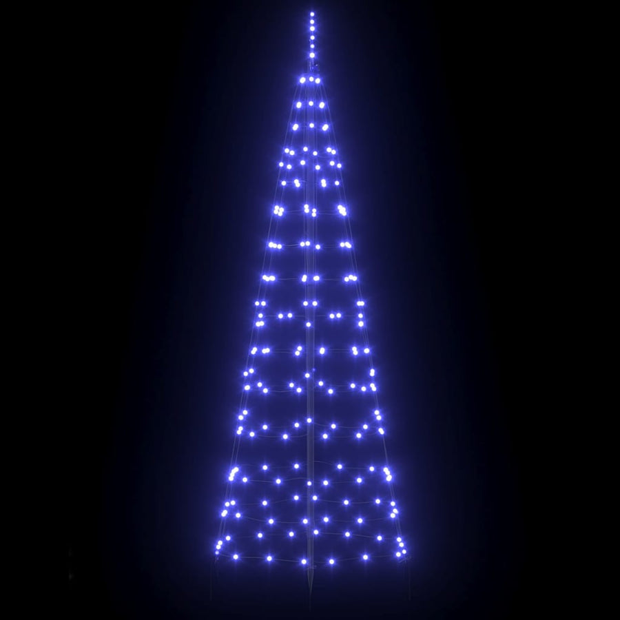 LED Kerstboom met 390 LED met grondpennen Blauw 250 cm IJzer