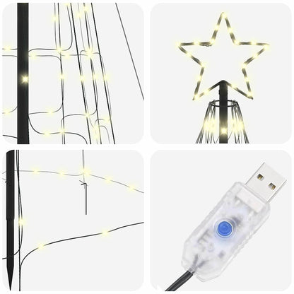 LED Kerstboom met 800 LED met grondpennen Warmwit 400 cm IJzer