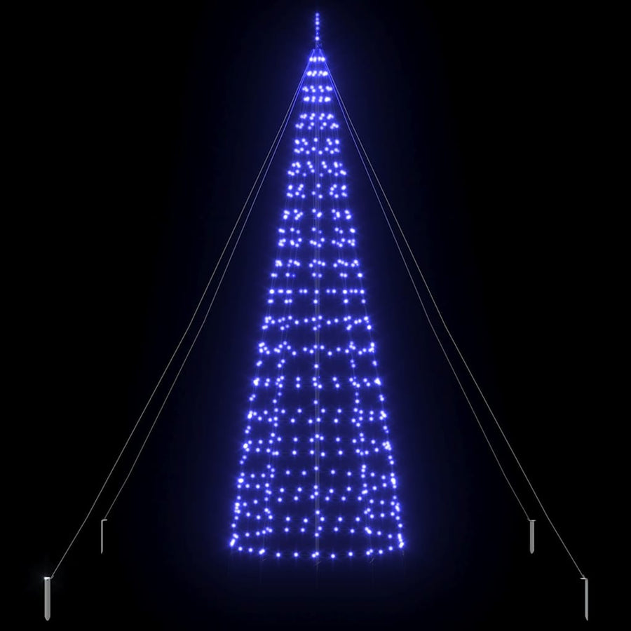 LED Kerstboom met 800 LED met grondpennen Blauw 400 cm IJzer