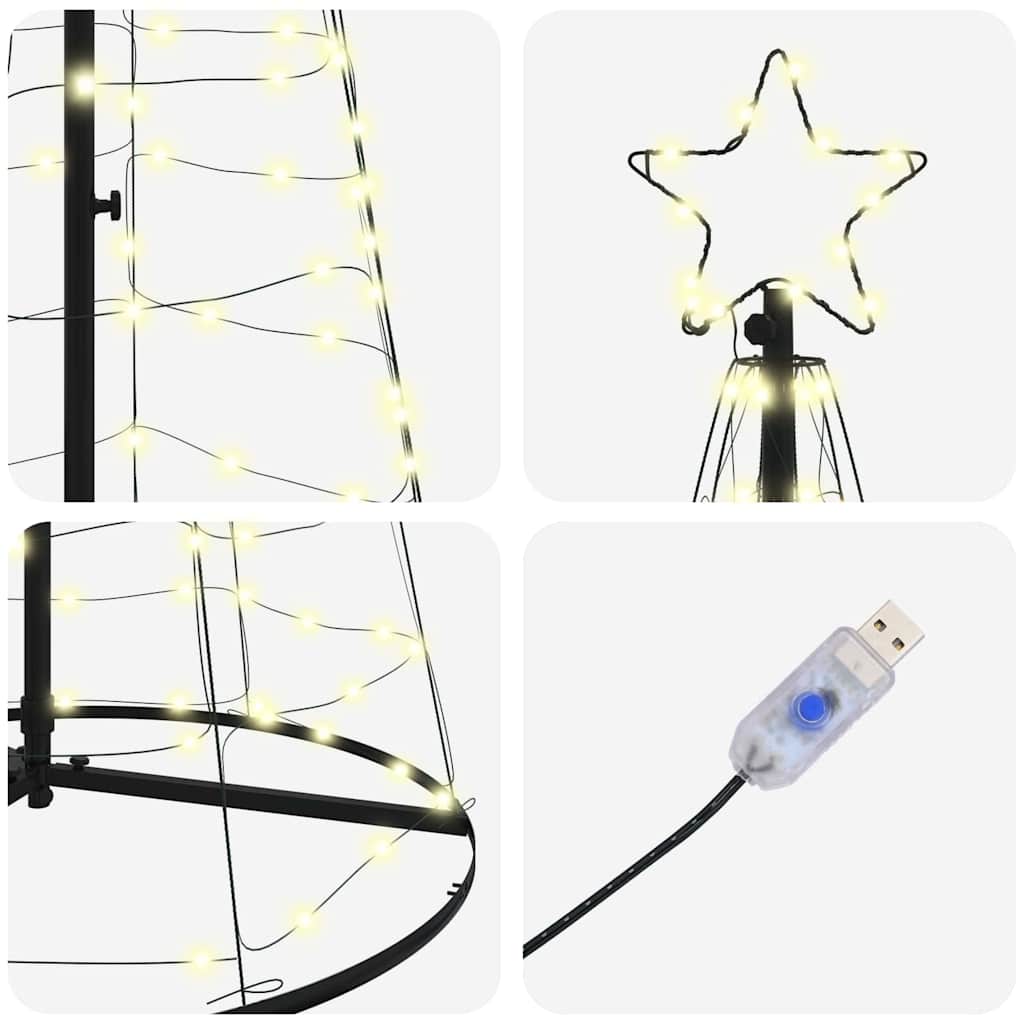 LED Kerstboom met 390 LED met grondpennen Warmwit 250 cm IJzer