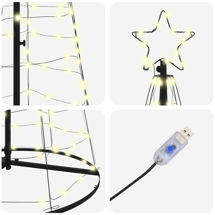 LED Kerstboom met 390 LED met grondpennen Warmwit 250 cm IJzer