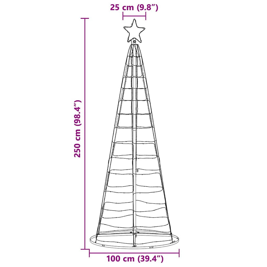 LED Kerstboom met 390 LED met standaard Multikleur 250 cm IJzer
