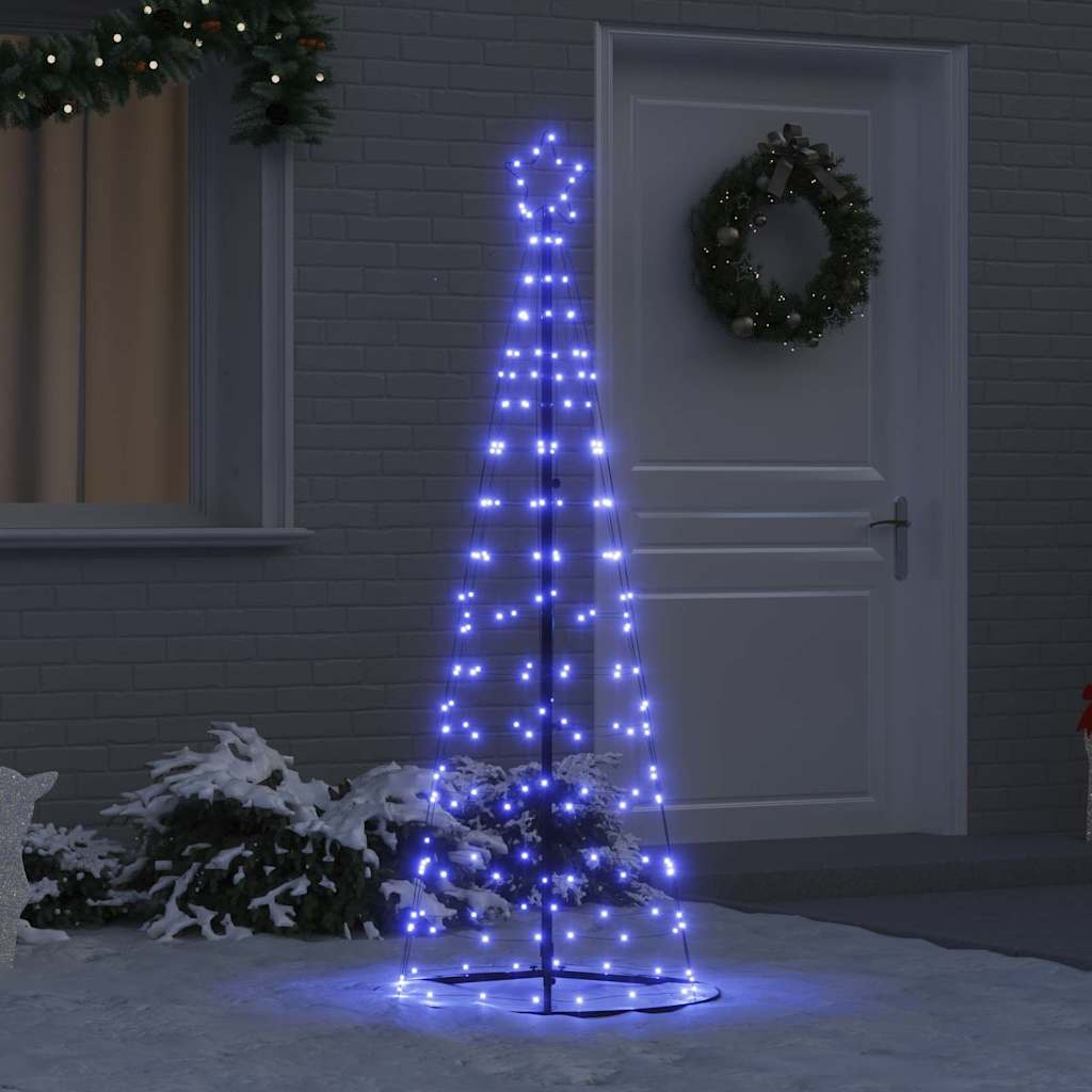 LED Kerstboom met 390 LED met grondpennen Blauw 250 cm IJzer