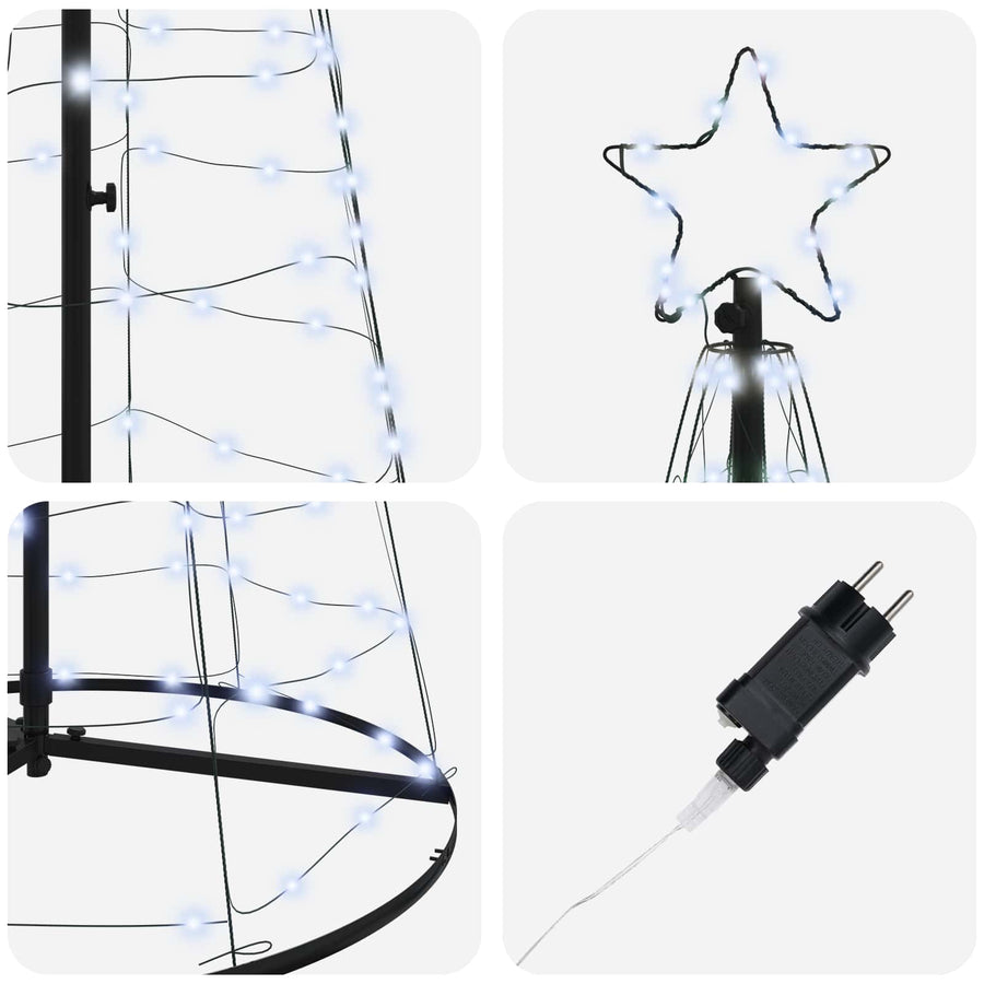 LED Kerstboom met 800 LED met grondpennen Koudwit 400 cm IJzer
