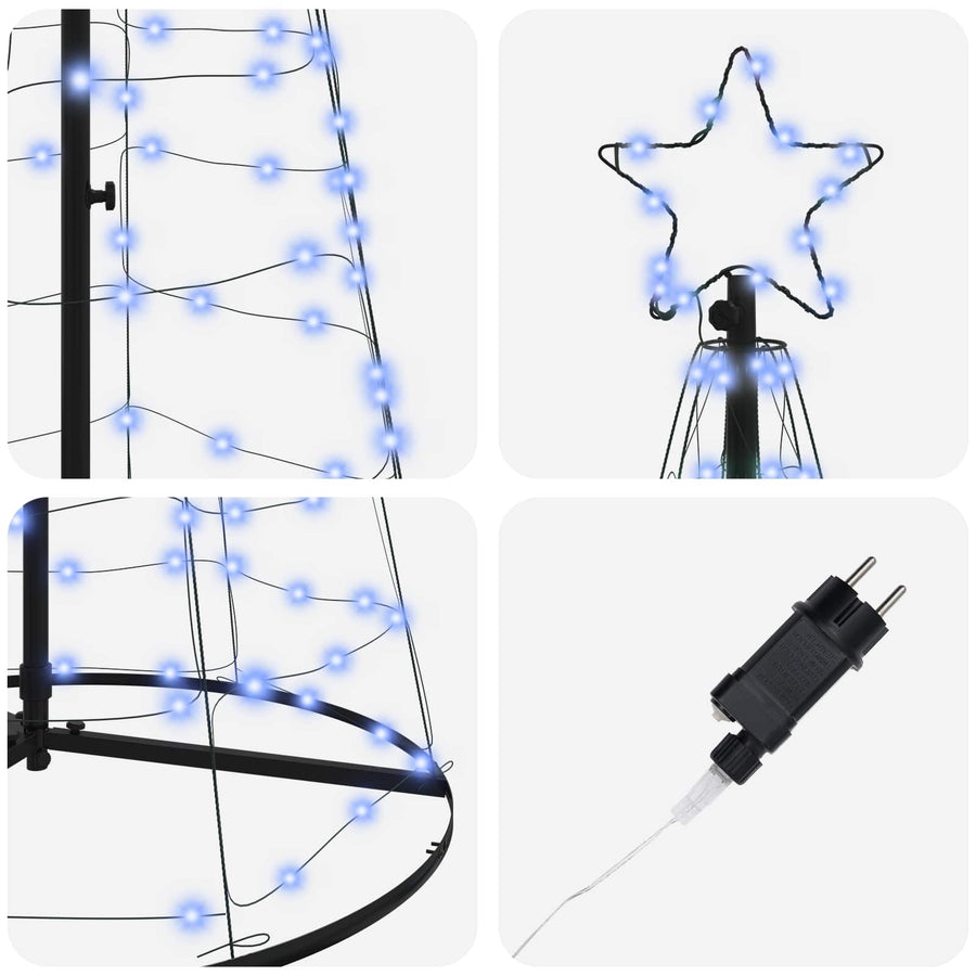 LED Kerstboom EKENAS 400 cm 800 LED's Blauw Staal Blauw