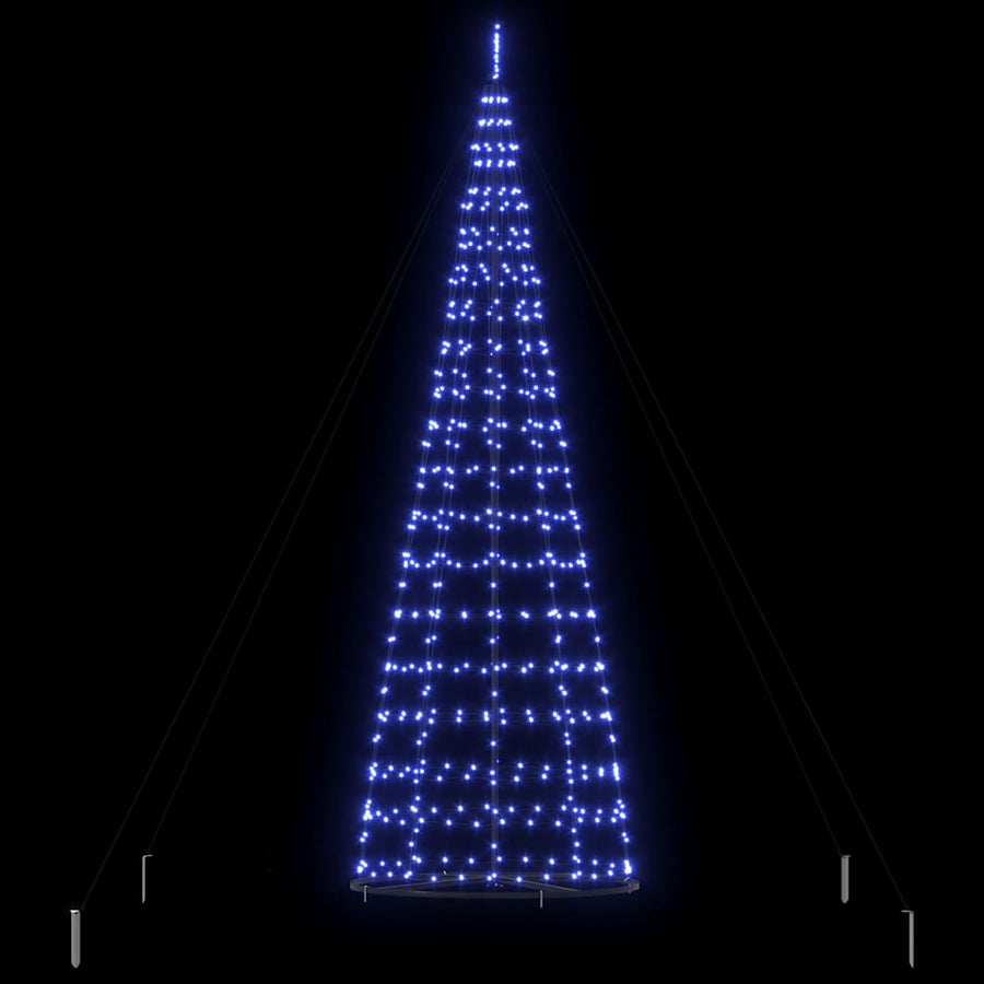 LED Kerstboom EKENAS 400 cm 800 LED's Blauw Staal Blauw