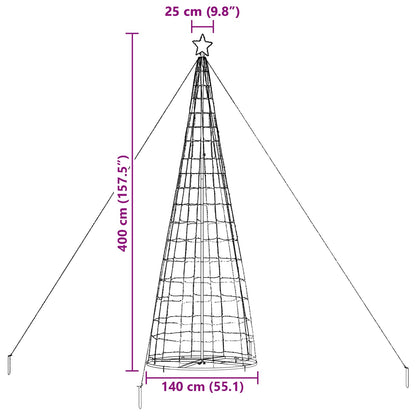 LED Kerstboom EKENAS 400 cm 800 LED's Blauw Staal Blauw