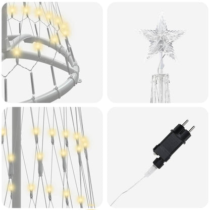 LED Kerstboom met 230 LED Warmwit 138.5 x 138.5 x 399 cm Metaal