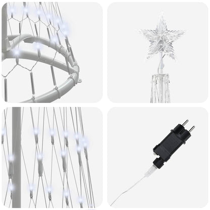 LED Kerstboom met 230 LED Koudwit 138.5 x 138.5 x 399 cm Metaal