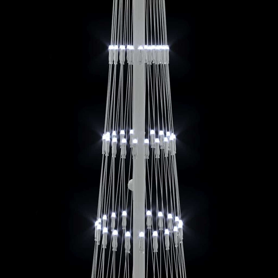 LED Kerstboom met 230 LED Koudwit 138.5 x 138.5 x 399 cm Metaal