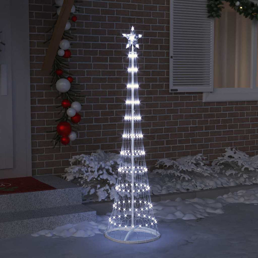 LED Kerstboom met 230 LED Koudwit 138.5 x 138.5 x 399 cm Metaal