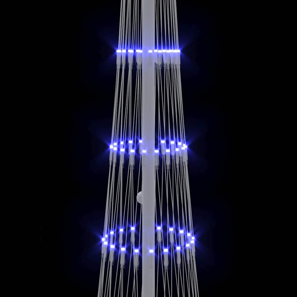 LED Kerstboom met 230 LED Blauw 138.5 x 138.5 x 399 cm Metaal