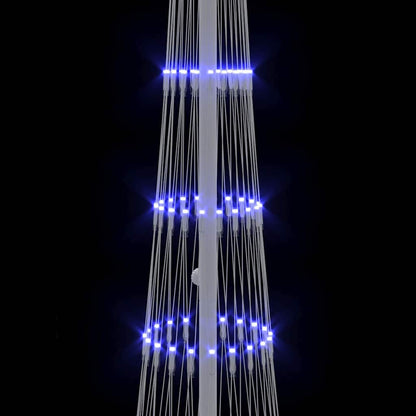 LED Kerstboom met 230 LED Blauw 138.5 x 138.5 x 399 cm Metaal