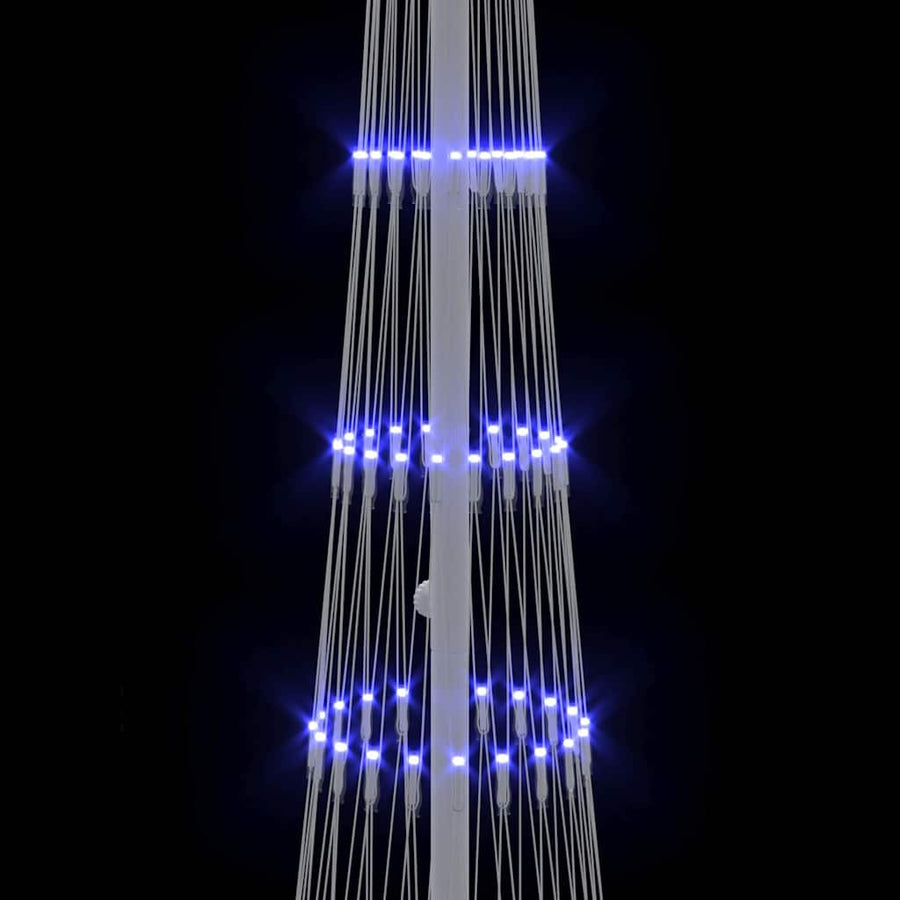 LED Kerstboom met 230 LED Blauw 138.5 x 138.5 x 399 cm Metaal
