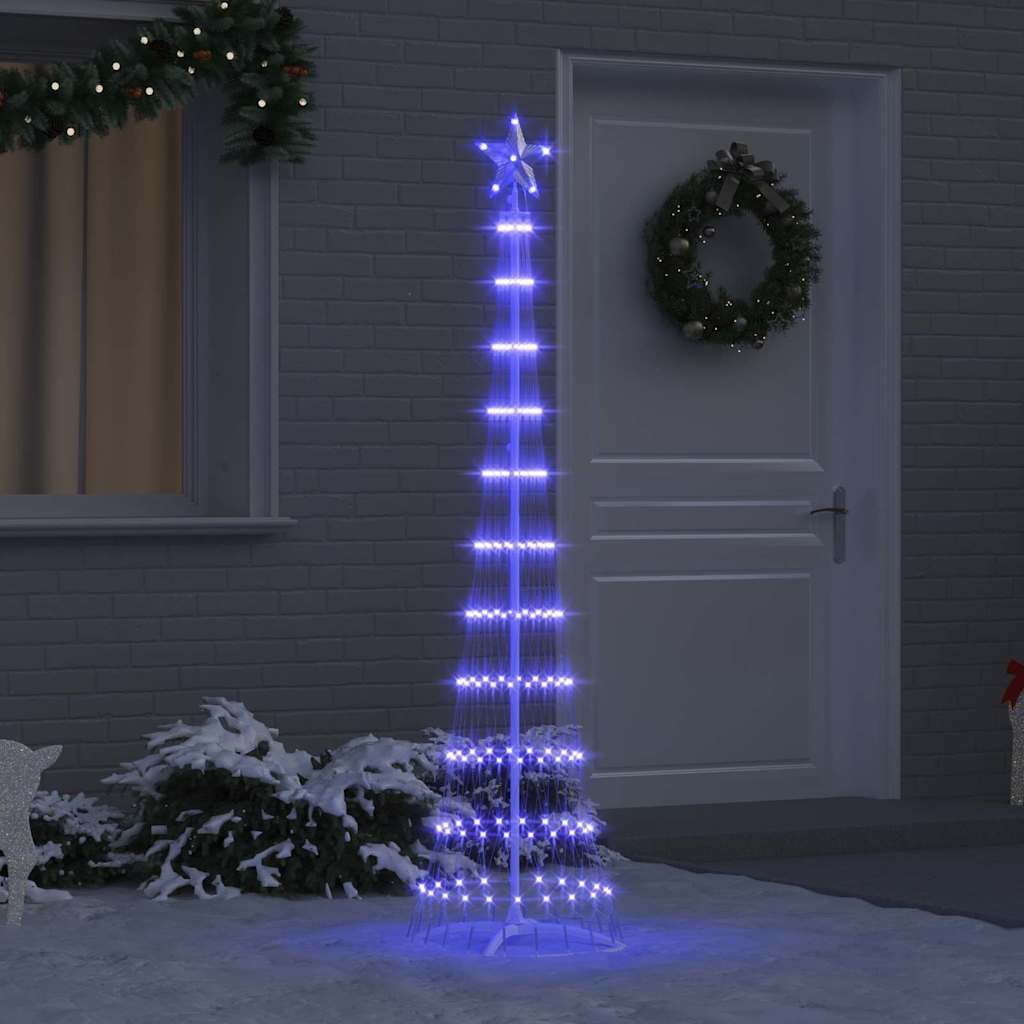 LED Kerstboom met 230 LED Blauw 138.5 x 138.5 x 399 cm Metaal