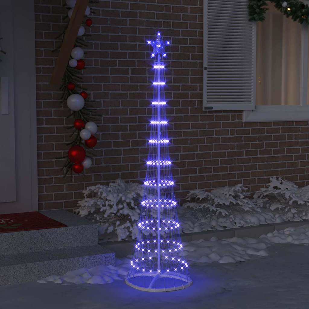 LED Kerstboom met 230 LED Blauw 138.5 x 138.5 x 399 cm Metaal