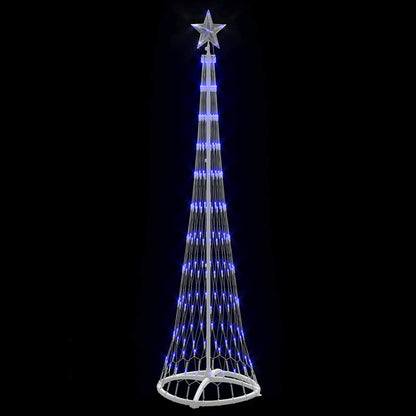 LED Kerstboom met 230 LED Blauw 138.5 x 138.5 x 399 cm Metaal