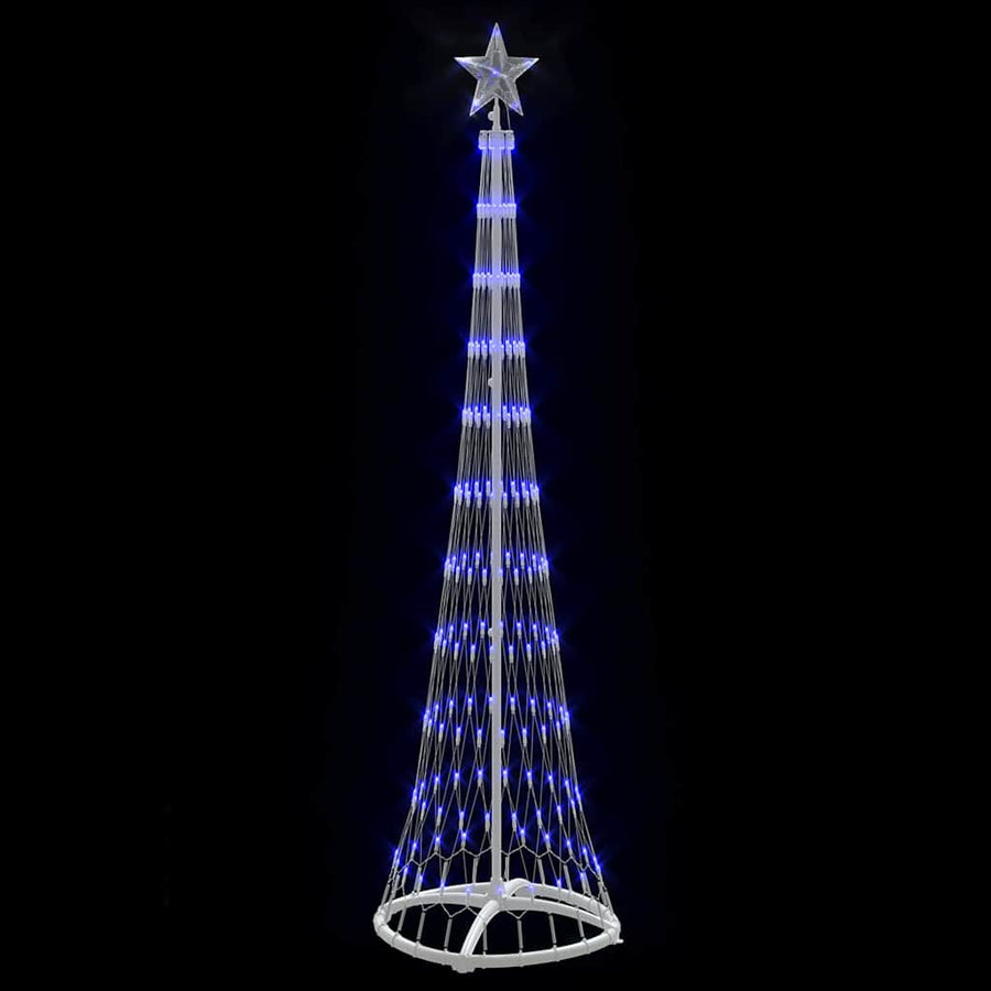 LED Kerstboom met 230 LED Blauw 138.5 x 138.5 x 399 cm Metaal