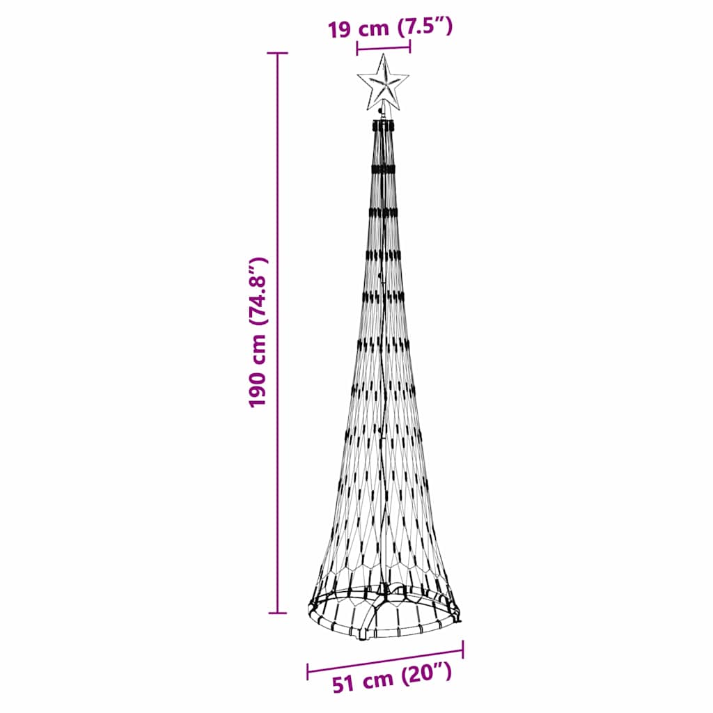 LED Kerstboom Multikleur 138.5 x 138.5 x 399 cm Metaal