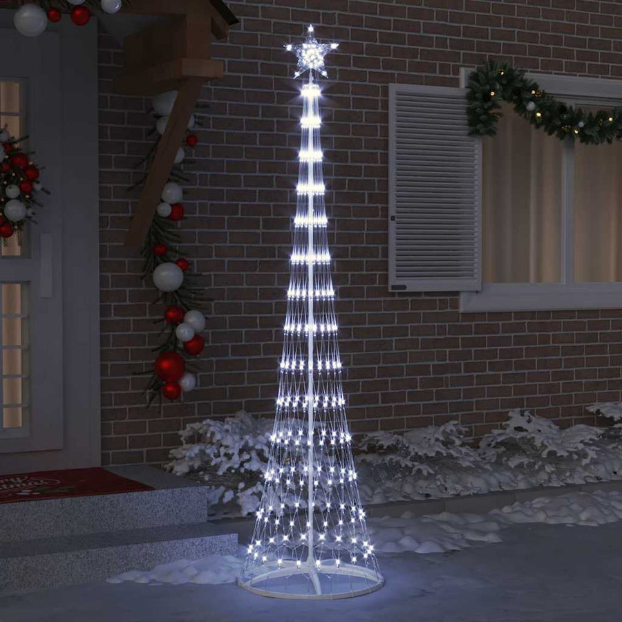 LED Kerstboom met 290 LED Koudwit 138.5 x 138.5 x 399 cm Metaal