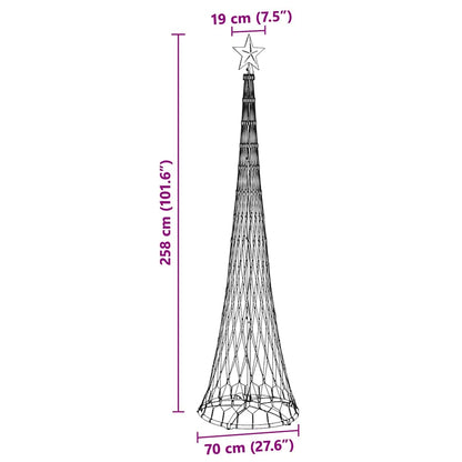 LED Kerstboom met 290 LED Koudwit 138.5 x 138.5 x 399 cm Metaal