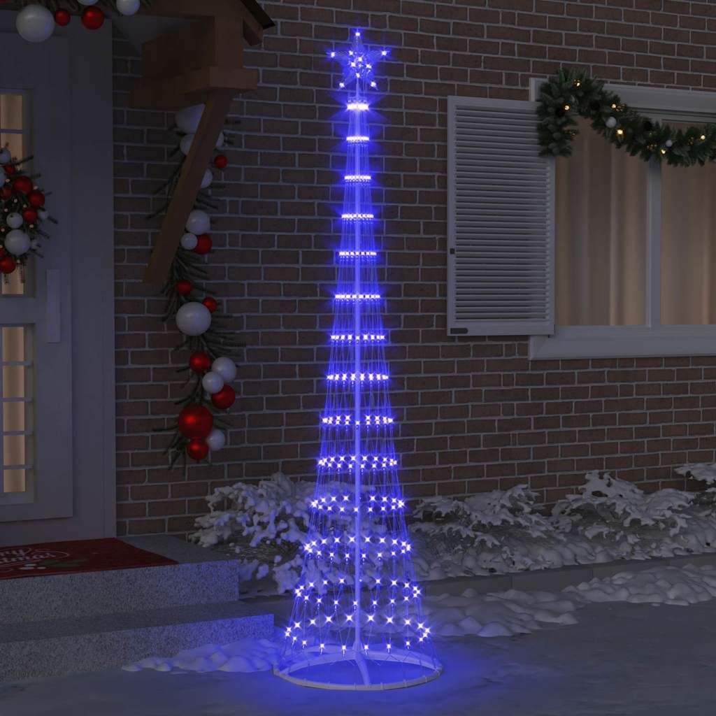 LED Kerstboom met 290 LED Blauw 138.5 x 138.5 x 399 cm Metaal