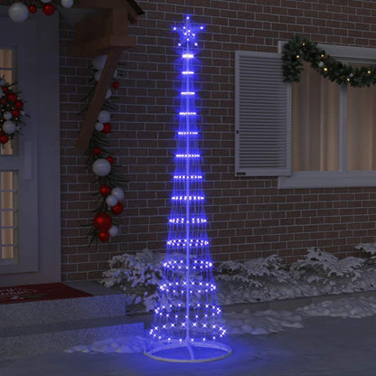 LED Kerstboom met 290 LED Blauw 138.5 x 138.5 x 399 cm Metaal
