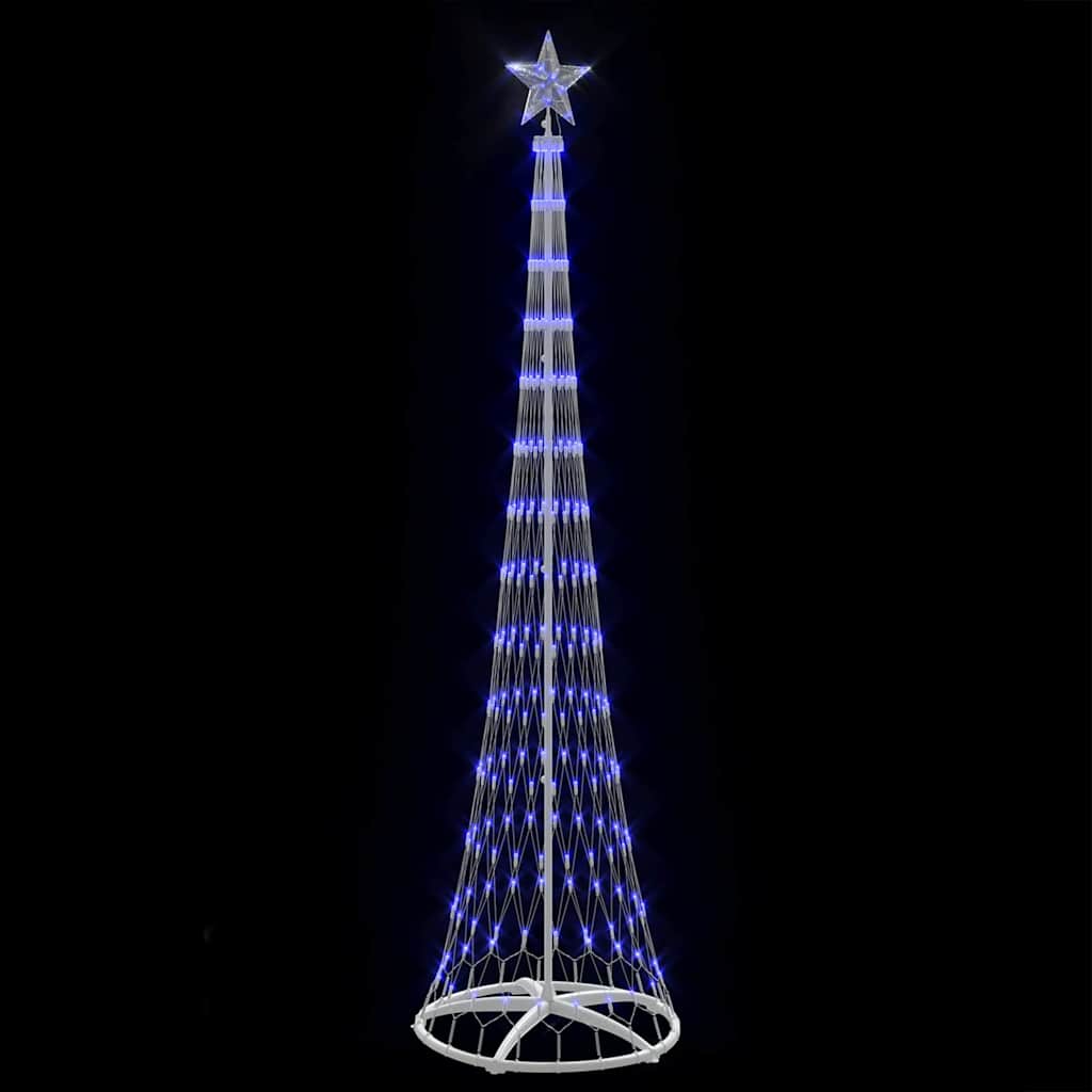 LED Kerstboom met 290 LED Blauw 138.5 x 138.5 x 399 cm Metaal