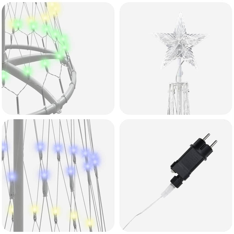 LED Kerstboom Multikleur 138.5 x 138.5 x 399 cm Metaal