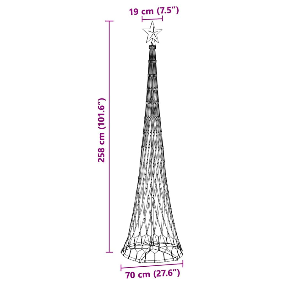 LED Kerstboom Multikleur 138.5 x 138.5 x 399 cm Metaal