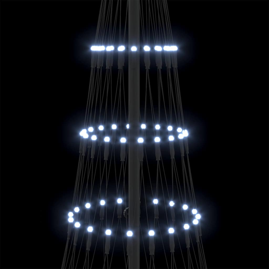 LED Kerstboom met 230 LED Koudwit 138.5 x 138.5 x 399 cm Metaal