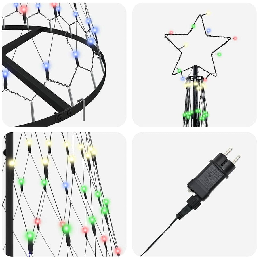 LED Kerstboom Multikleur 138.5 x 138.5 x 399 cm Metaal