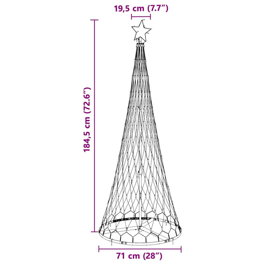 LED Kerstboom Multikleur 138.5 x 138.5 x 399 cm Metaal