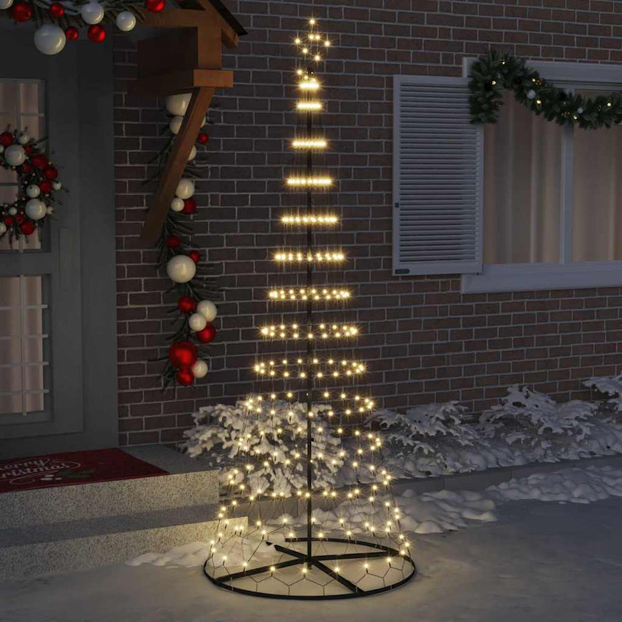 Led Kerstboom Met 295 Led Met Standaard 250 Cm Metaal 100 x 100 x 250 cm Warmwit