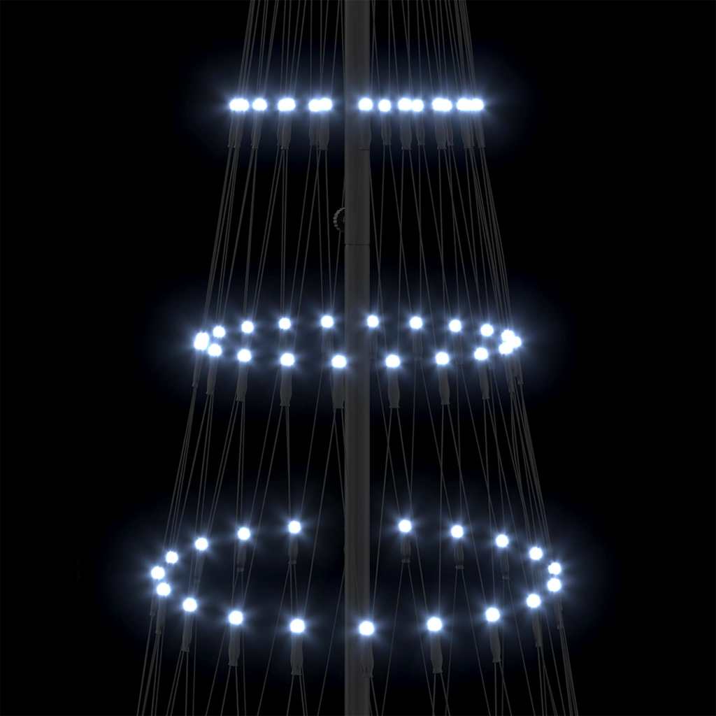 LED Kerstboom met 290 LED Koudwit 138.5 x 138.5 x 399 cm Metaal