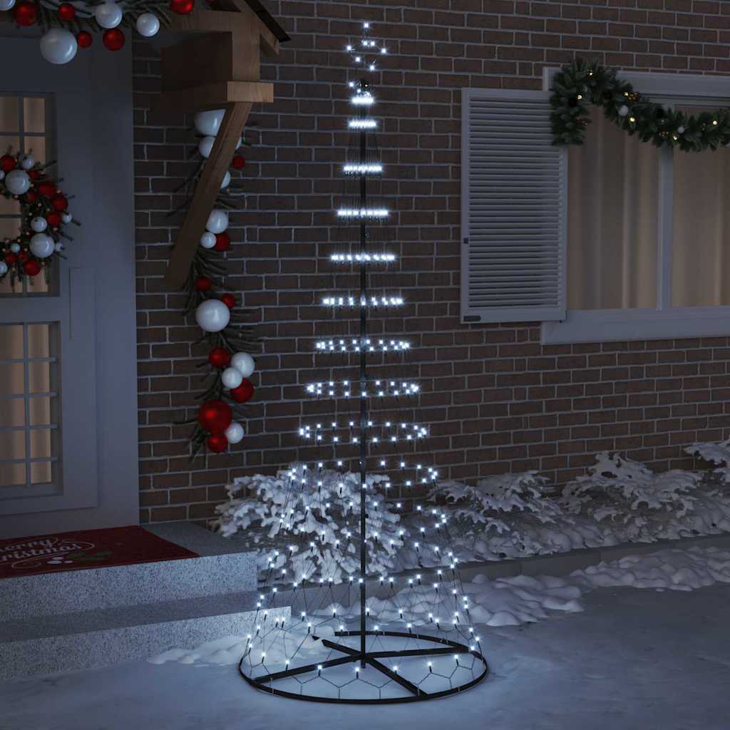 LED Kerstboom met 290 LED Koudwit 138.5 x 138.5 x 399 cm Metaal