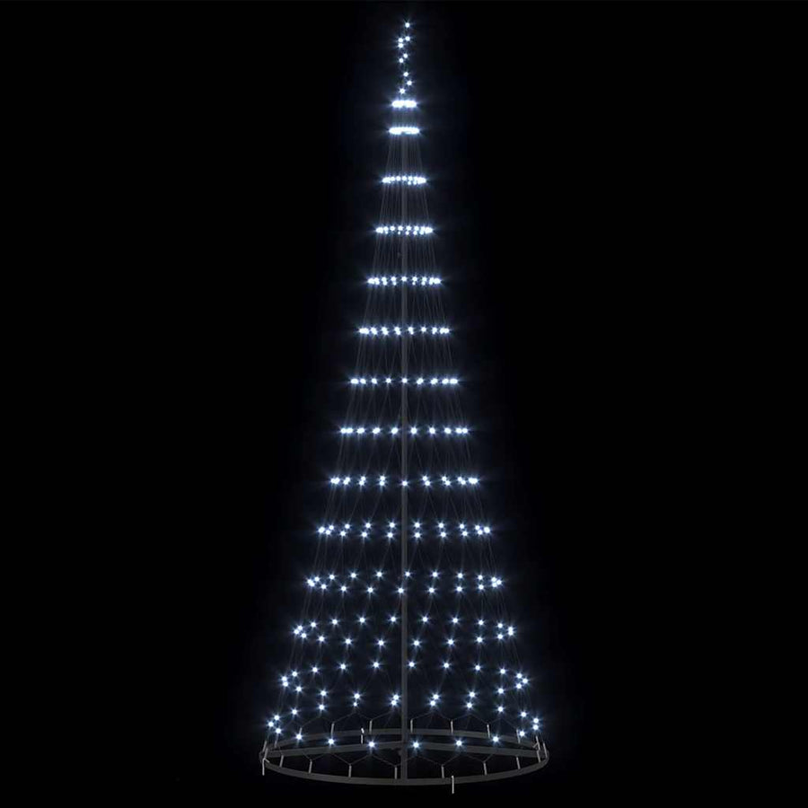 LED Kerstboom met 290 LED Koudwit 138.5 x 138.5 x 399 cm Metaal