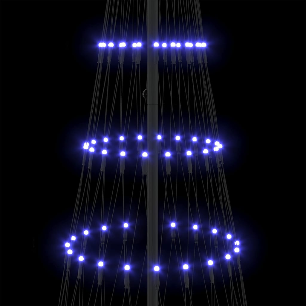 LED Kerstboom met 290 LED Blauw 138.5 x 138.5 x 399 cm Metaal