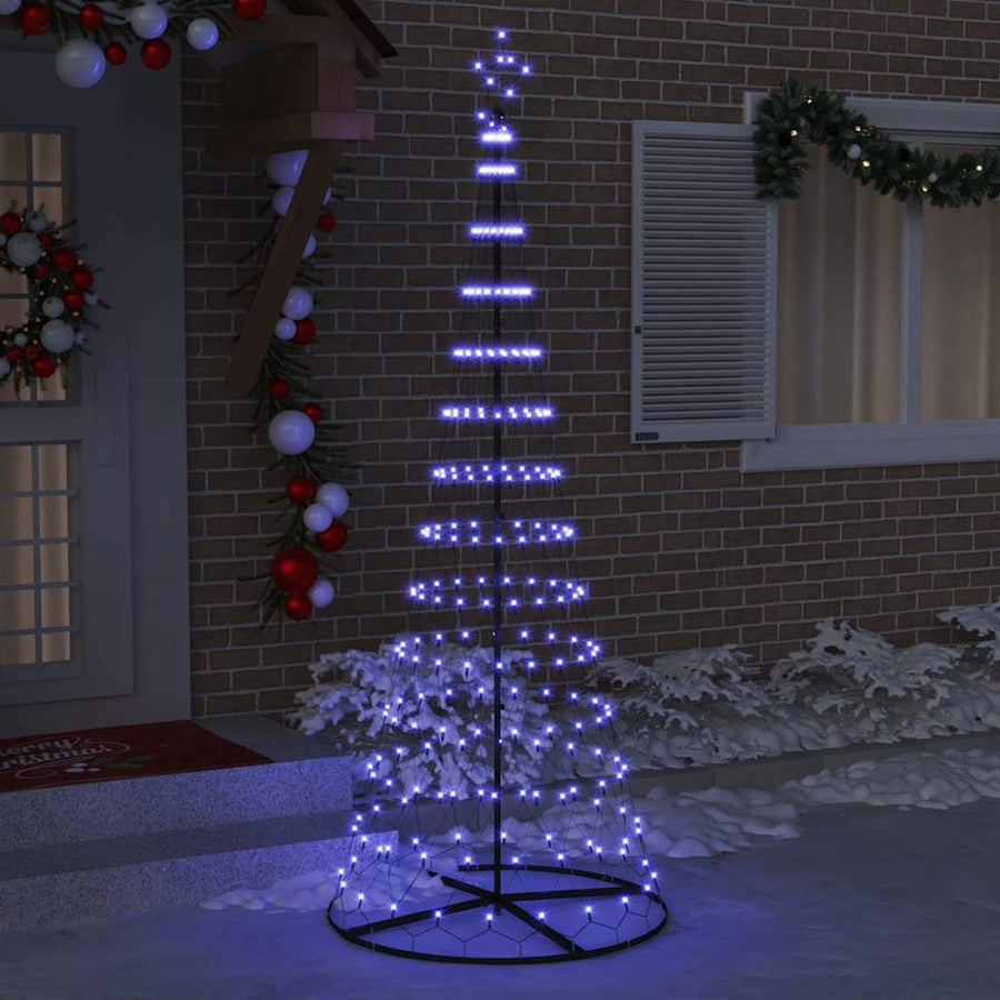 LED Kerstboom met 290 LED Blauw 138.5 x 138.5 x 399 cm Metaal