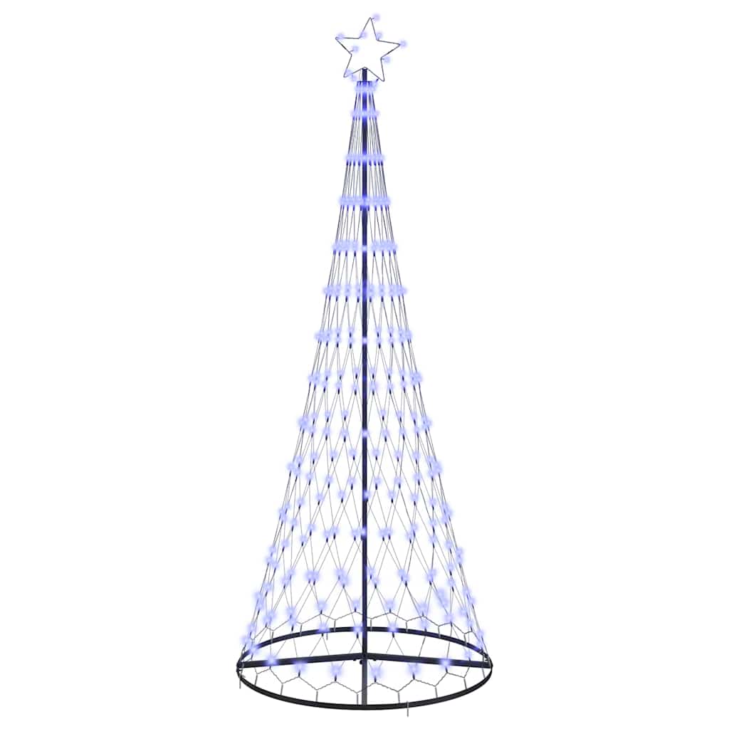 LED Kerstboom met 290 LED Blauw 138.5 x 138.5 x 399 cm Metaal