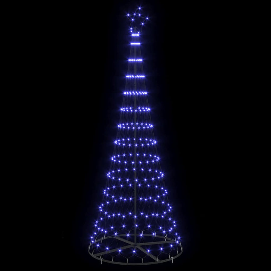 LED Kerstboom met 290 LED Blauw 138.5 x 138.5 x 399 cm Metaal