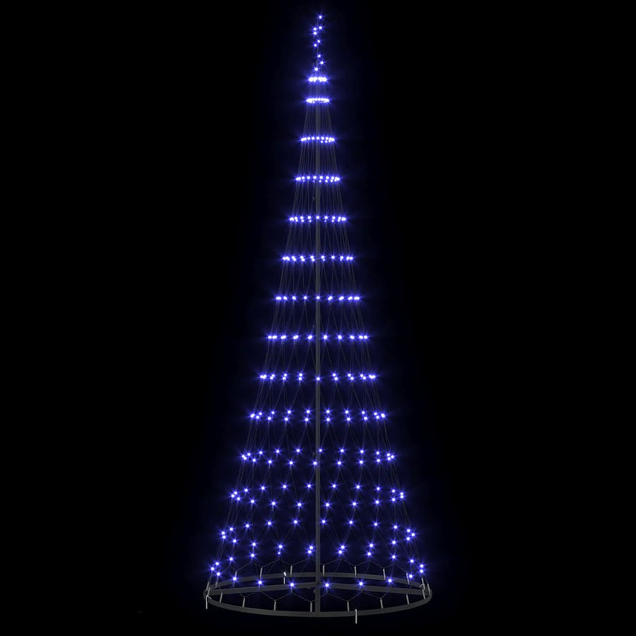 LED Kerstboom met 290 LED Blauw 138.5 x 138.5 x 399 cm Metaal