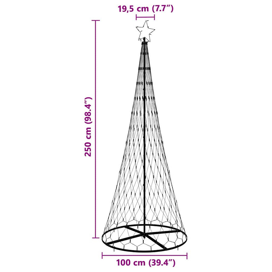 LED Kerstboom met 290 LED Blauw 138.5 x 138.5 x 399 cm Metaal