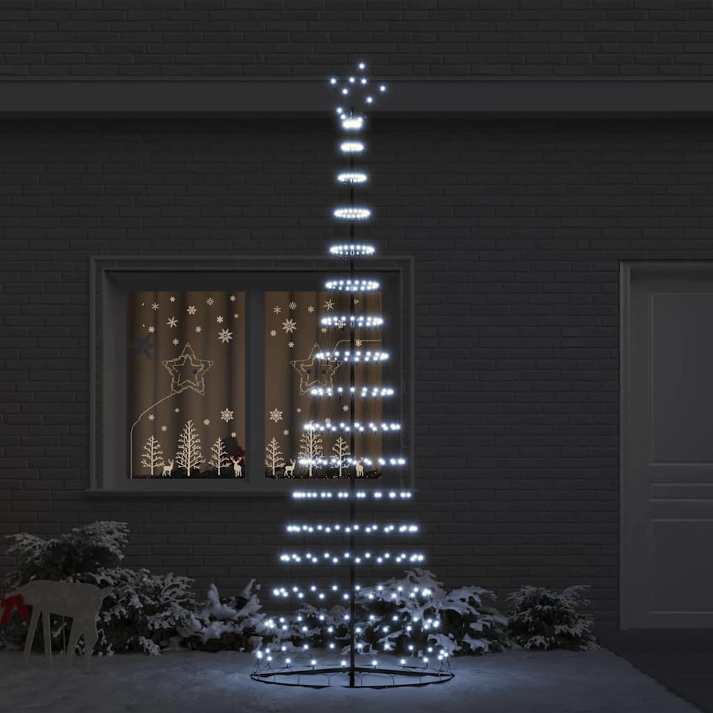 LED Kerstboom met 350 LED Koudwit 138.5 x 138.5 x 399 cm Metaal