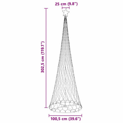 LED Kerstboom met 350 LED Koudwit 138.5 x 138.5 x 399 cm Metaal