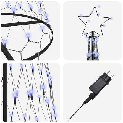 LED Kerstboom met 355 LED met standaard Blauw 184.5 cm Metaal