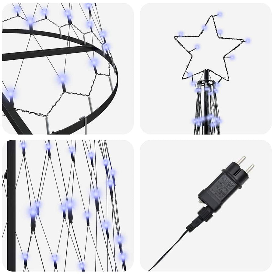 LED Kerstboom met 355 LED met standaard Blauw 184.5 cm Metaal