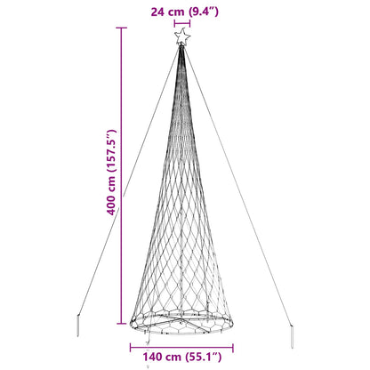 LED Kerstboom met 455 LED met standaard Warmwit 399 cm Metaal